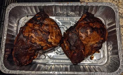 Oven finished smoked pork