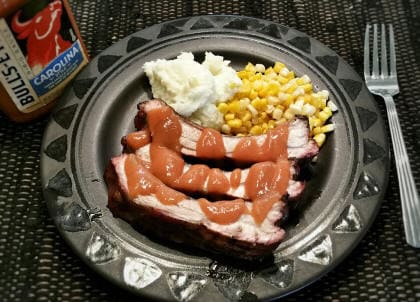 Patrick's smoked ribs on a plate